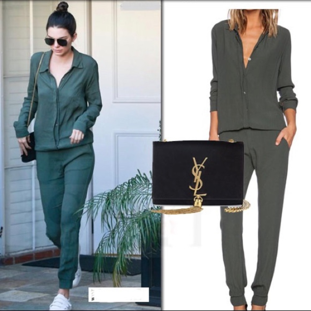 MONROW Crepe Long Sleeve Jumpsuit